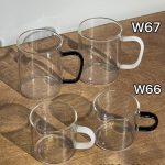 فنجان۶عددی سفیدمشکی200 میل - w67