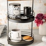 استند گرد دوطبقه دسته چوبی کد۶۵۴