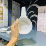 ظرف سرو دسته دار سفید وارداتی