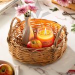 سبد حصیری گرد دسته دار