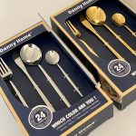 ست قاشق چنگال نقره ای تیتانیوم ۲۴ پارچه دنی هوم danny home