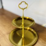 شیرینی خوری استیل طلایی 2 طبقه کد1025