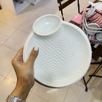 بشقاب صدف به همراه ظرف سس سرامیکی