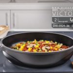 تابه دو دسته درب دار ویکتوریا روکش گرانیتی