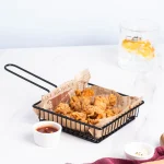 سبد سرو مربع کوتاه تک دسته فلزی