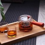 قوری پیرکس صافی دار دسته بلند بامبو