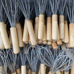 همزن سیلیکونی دسته چوبی