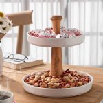 شیرینی خوری دو‌طبقه سرامیک چوب