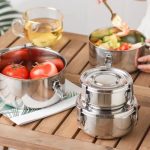 ست ۳ عددی ظروف قفلدار استیل یونیک گرد