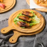 تخته پیتزا گرد دسته دار بامبو وارداتی
