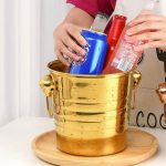 سطل یخ فلزی طلایی