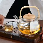 قوری شش ضلعی دسته بامبو پیرکس