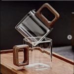 اسپرسو خوری ۲ عددی پیرکس دسته چوبی