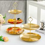 شیرینی خوری ۳ طبقه طلایی وارداتی