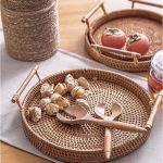 ست ۳ عددی سینی کف حصیری راتان