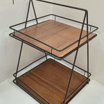 استند فلزی کف چوب دوطبقه