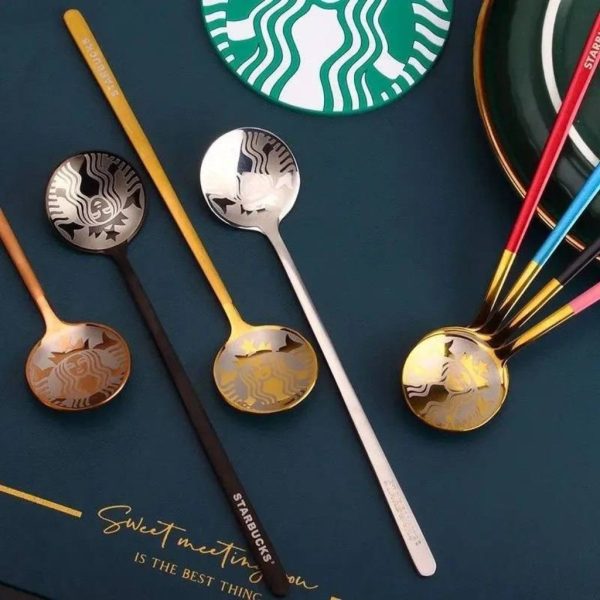 ست قاشق دسته رنگی استارباکس L34
