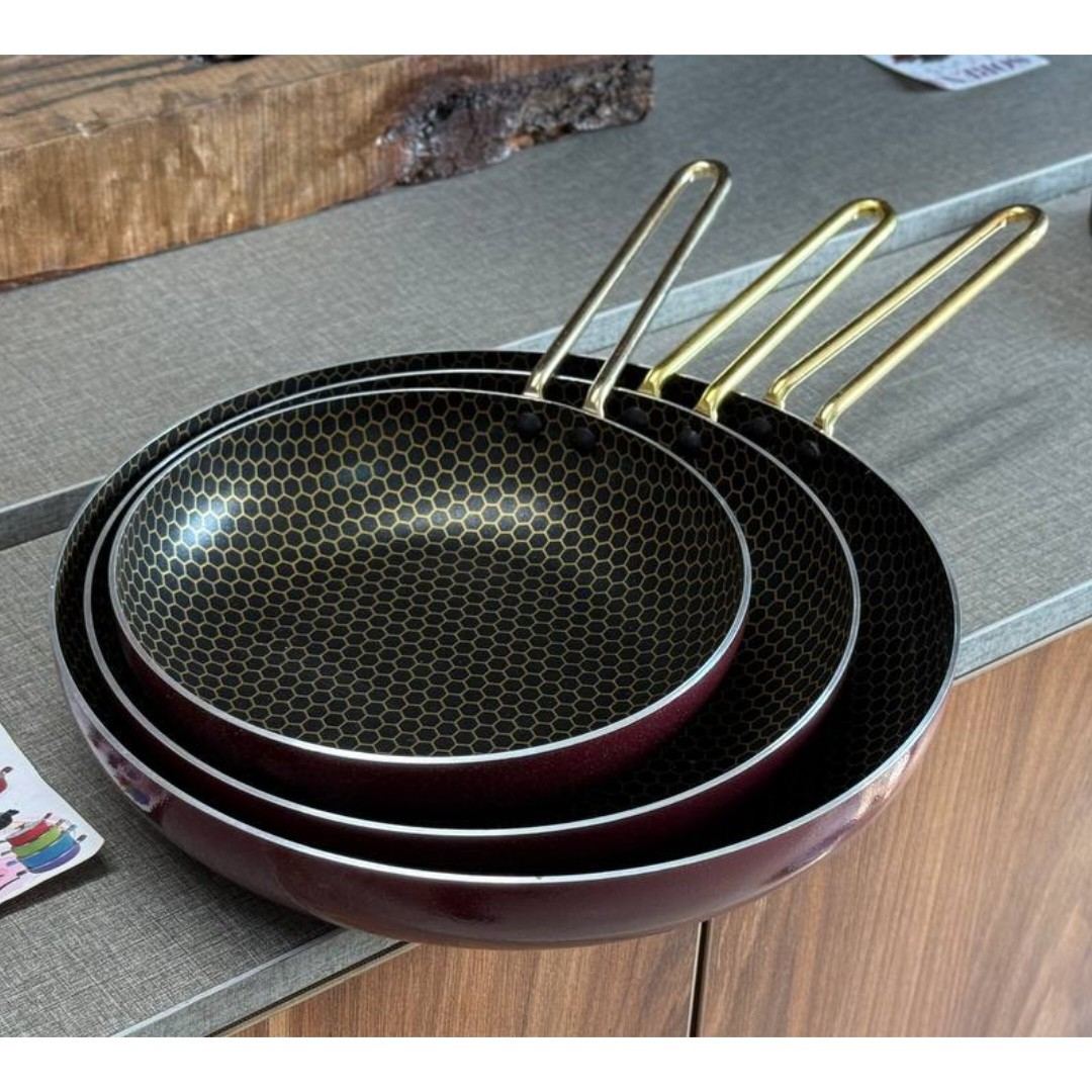 تابه کف تخت دسته طلایی