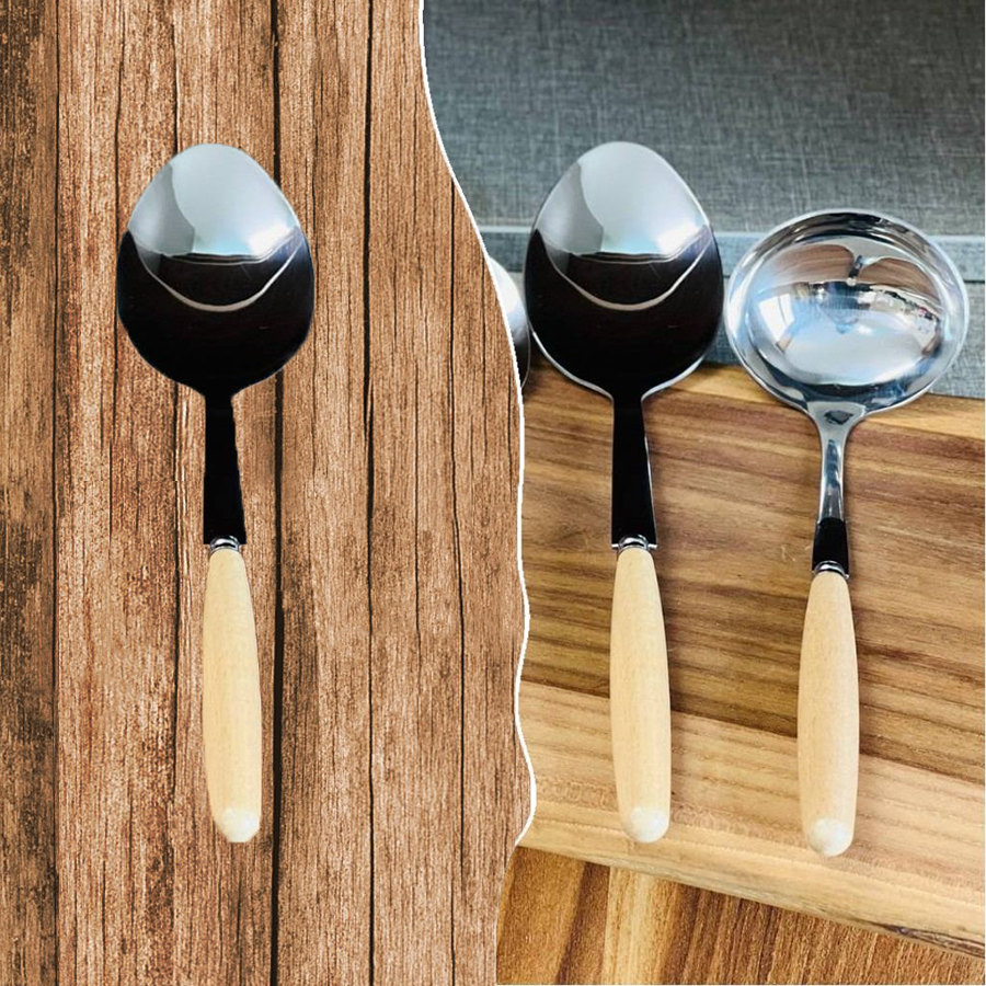 5 قاشق مرغ دسته چوبي L44 - Image 1