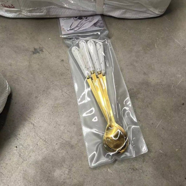 قاشق شربت طلايي ماربل A4 سراميکي