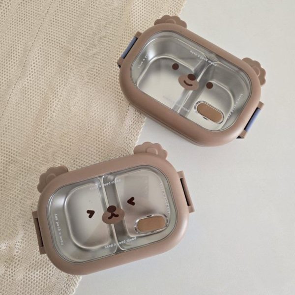 لانچ باکس 2 خانه داخل استيل خرسی Y67