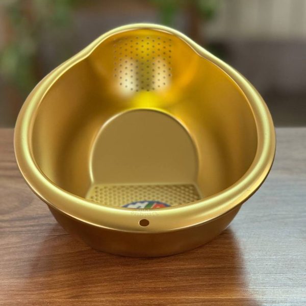 لگن طلايي برنج شور آبکش دار A27