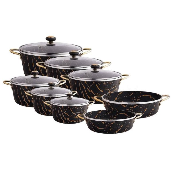 سرويس 14 پارچه ماربل دسته فلزی