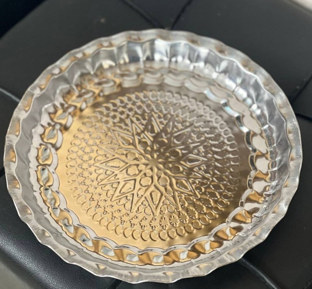 سینی استیل طرح مس 24 سانت