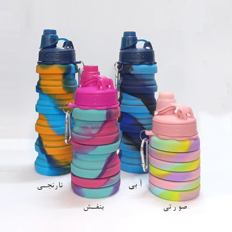 dae84b7dee4e87f9ed3e68a620f8ef36 قمقمه سيليکونی تاشو بدون جعبه باکيفيت - Image 1