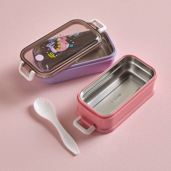 لانچ باکس داخل استيل دو طبقه مستطيل Y68