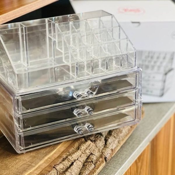 باکس و استند لوازم آرايش 3 کشو ويژن پلاست