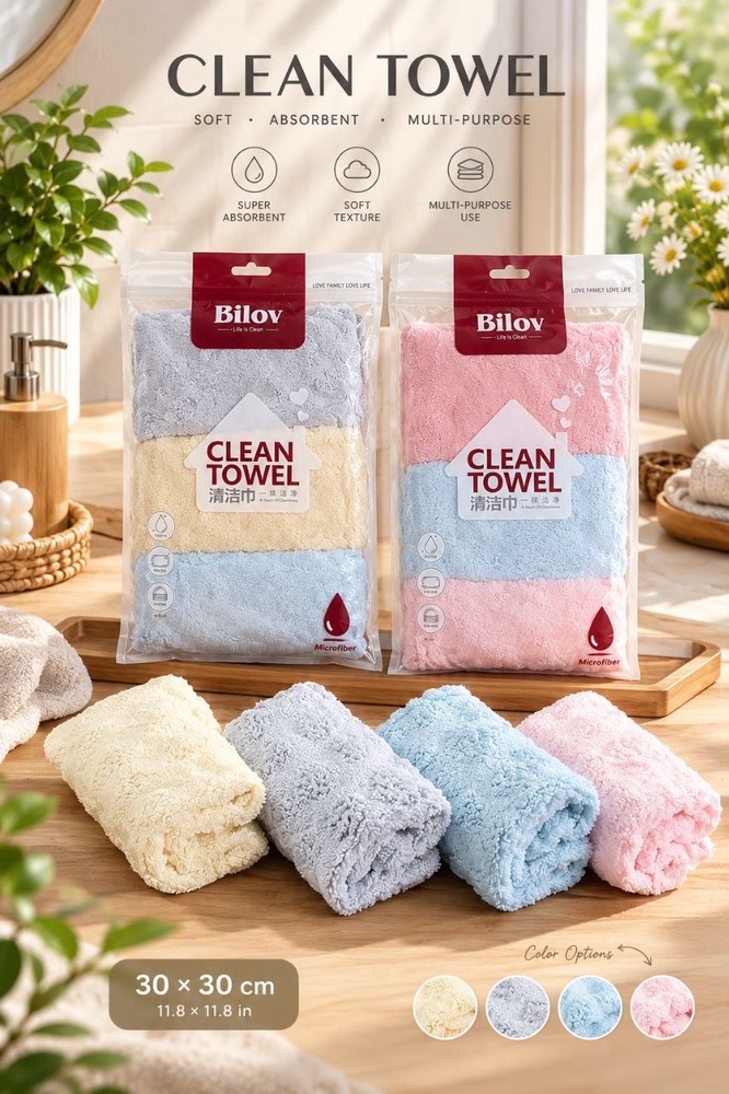 دستمال پفکی گردگیری 3 تایی bilov